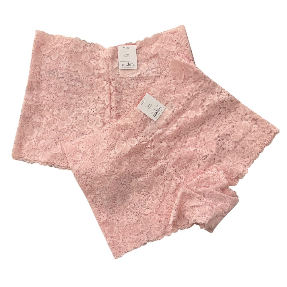 Women's Allover Lace Boy Shorts Underwear - Auden™ Pink XS: Mid Rise (Lot of 2) - Picture 5 of 8